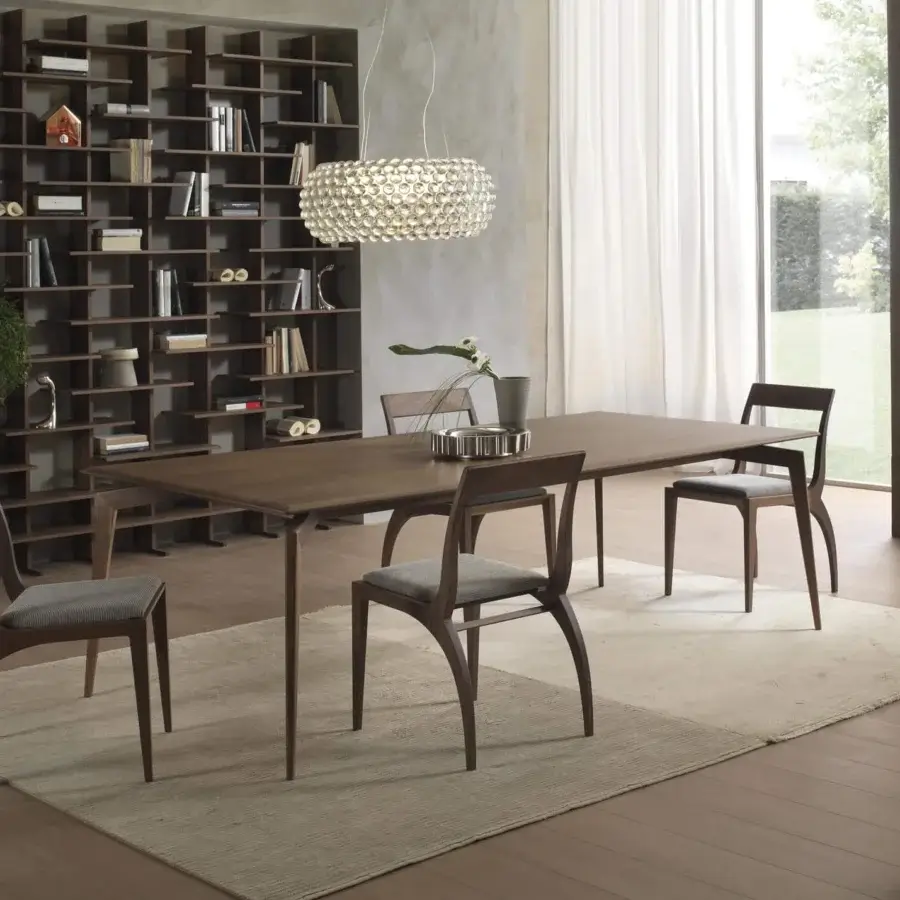 Distinguished Pacini & Cappellini Hope table crafted in wood with a medium-toned brown finish and seamless joints