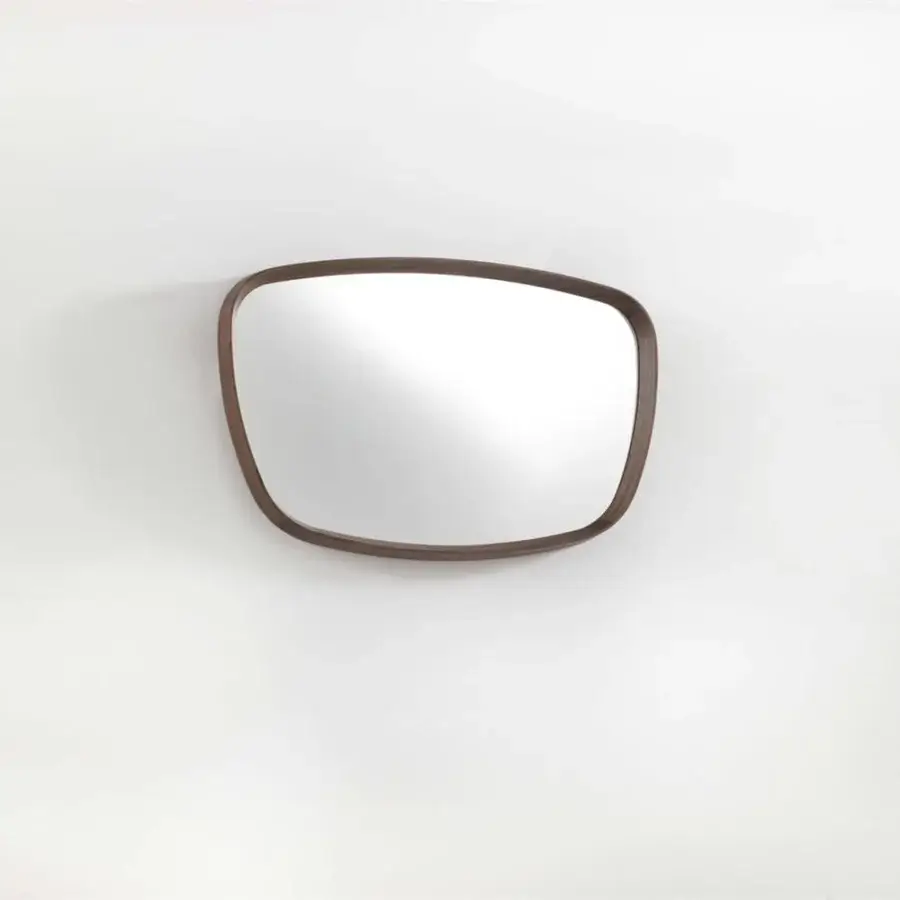 Distinguished Porada Mix mirror with a turnable design built in dark brown Canaletto Walnut and a smooth finish
