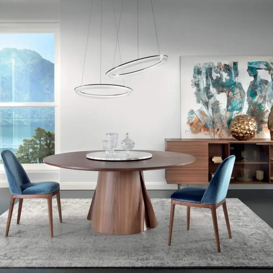 Exceptional Pacini & Cappellini Shell table crafted in wood with a smooth, dark brown matte finish and organic base