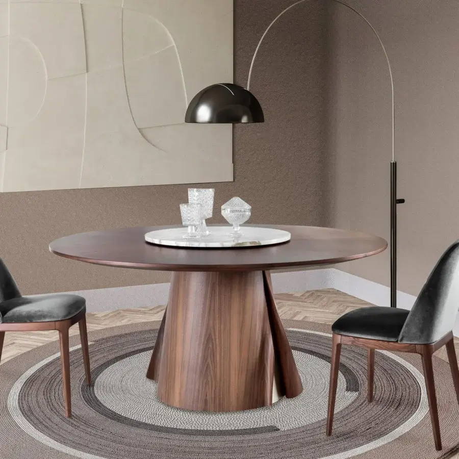 Superior Pacini & Cappellini Shell table crafted in wood with a smooth rich brown finish showcasing visible grain