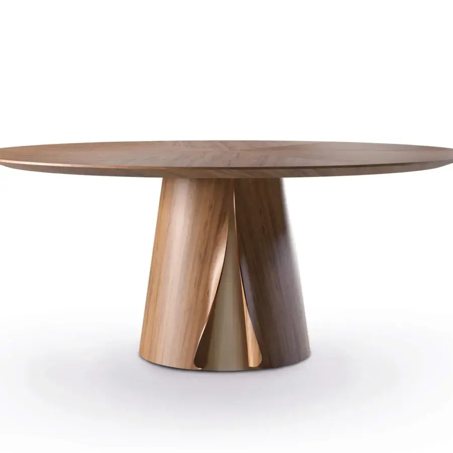 Exceptional Pacini & Cappellini Shell table crafted in wood with smooth finish and balanced proportions