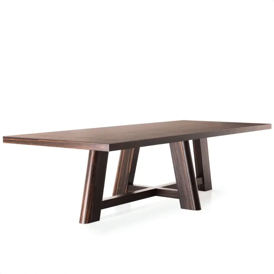 Distinguished Bellavista Mesamagna table crafted in European wood with a dark stain highlighting rich grain