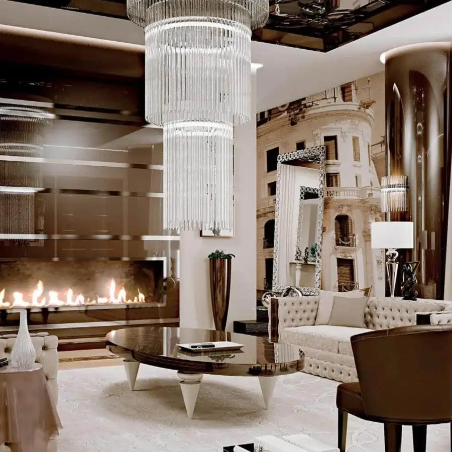 Exceptional Reflex Gran Canal Special coffee table with shiny ebony wood top and transparent Murano glass legs