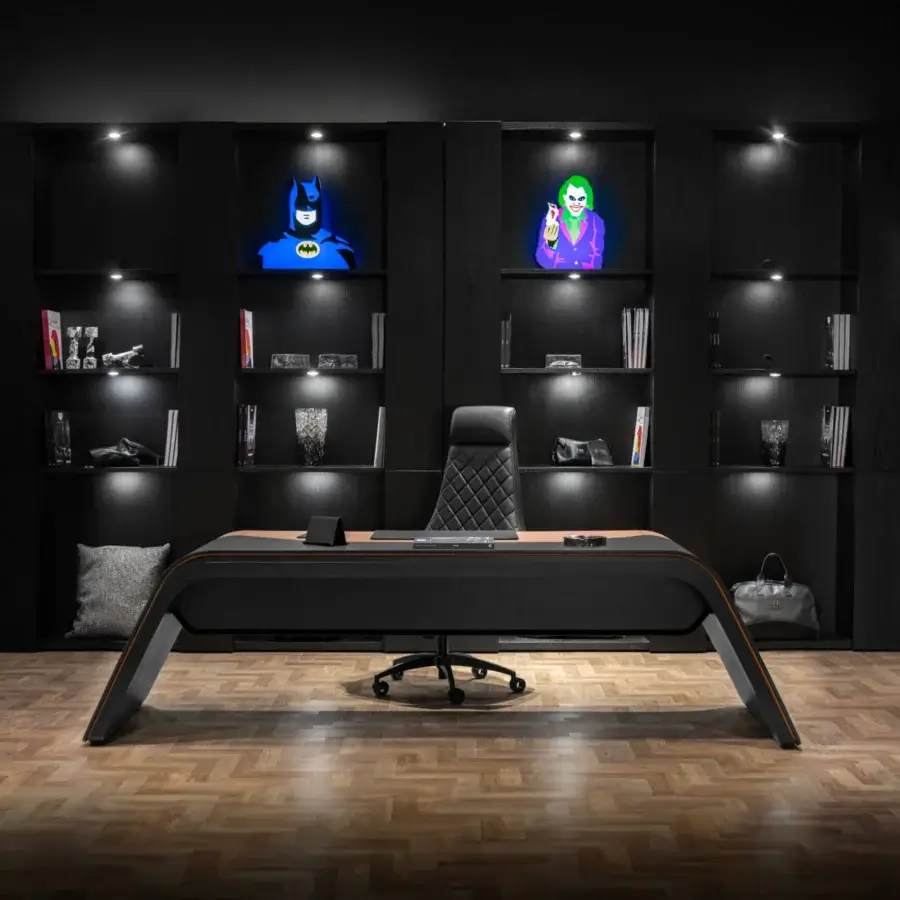 Captivating WAYNE Enterprises WE-173 office chair with black fabric upholstery and elegant matellassé stitching