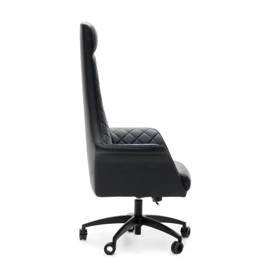 Superior WAYNE Enterprises WE-173 office chair upholstered in premium fabric with elegant matellassé stitching and a sleek black finish