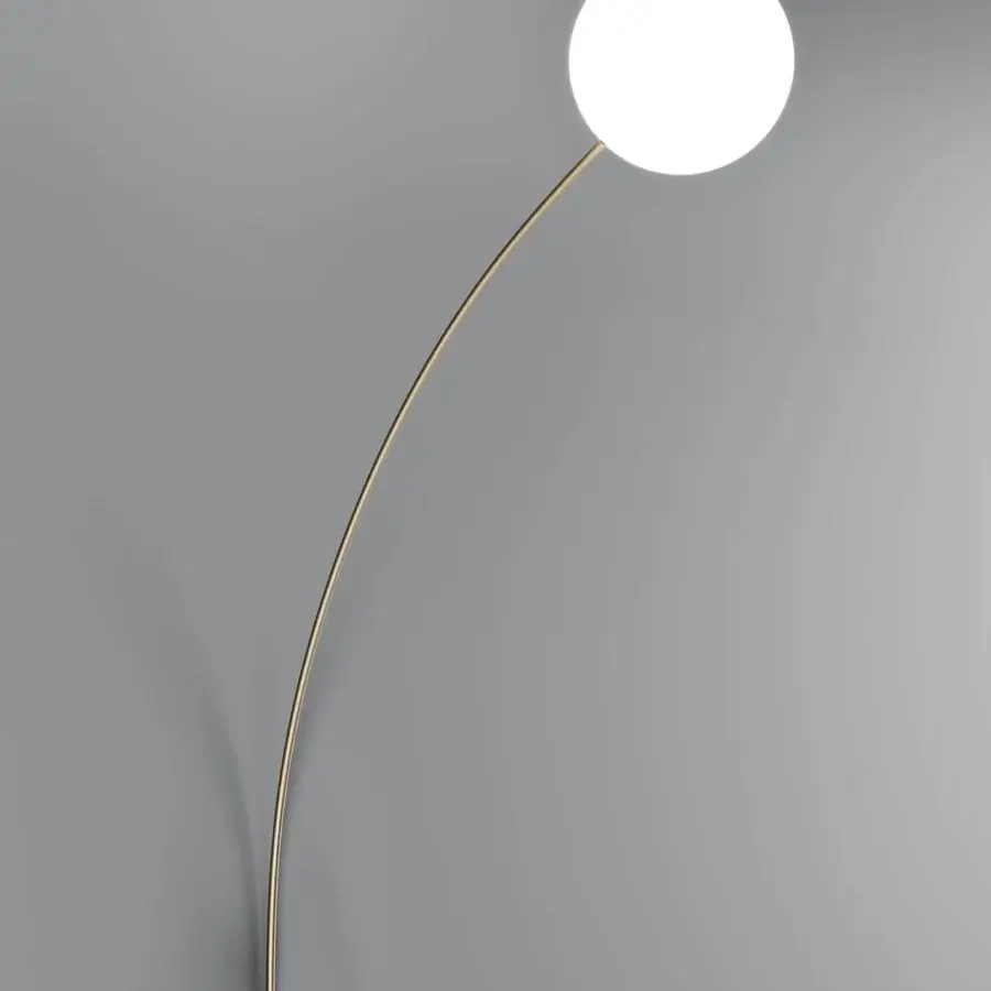 Exceptional Italamp Filo wall lamp with white blown glass diffuser and matte gold metal structure