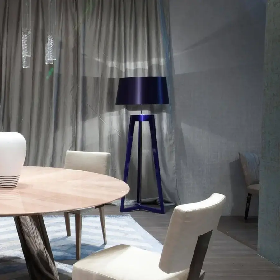 Superior Costantini Pietro Bon Ton floor lamp with a slender lacquered beech wood frame and dark fabric lampshade