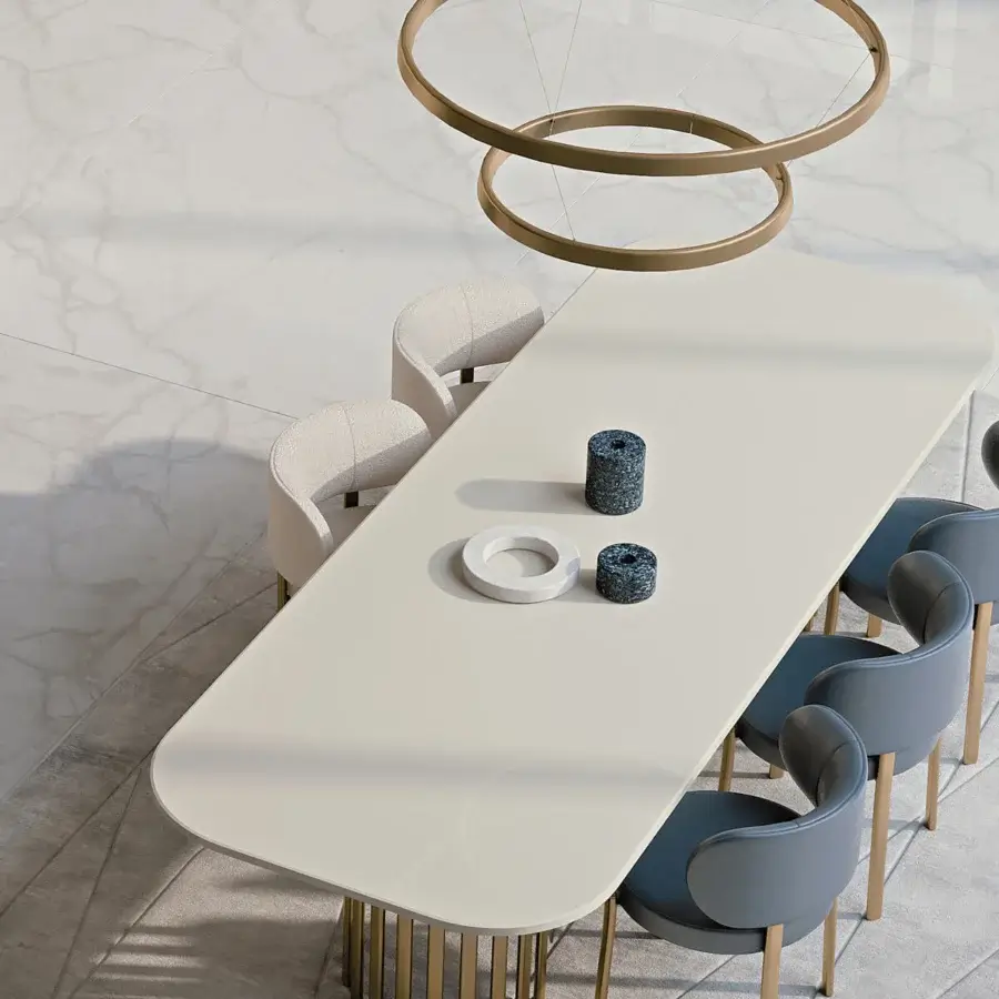 Exclusive Turri Roma table with glossy lacquered wood top and distinctive gold-toned metal cylindrical base