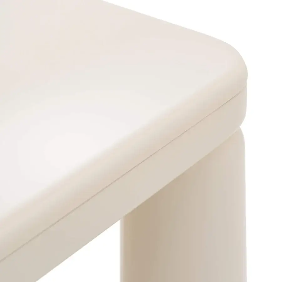 Superior Turri Roma table crafted in lacquered wood with rounded corners and cylindrical leg in a glossy finish