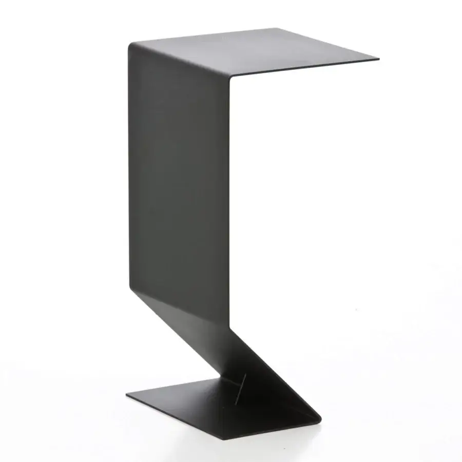 Exclusive Moroso Mark side table crafted in steel with a sleek black powder coat finish for low lounge seating