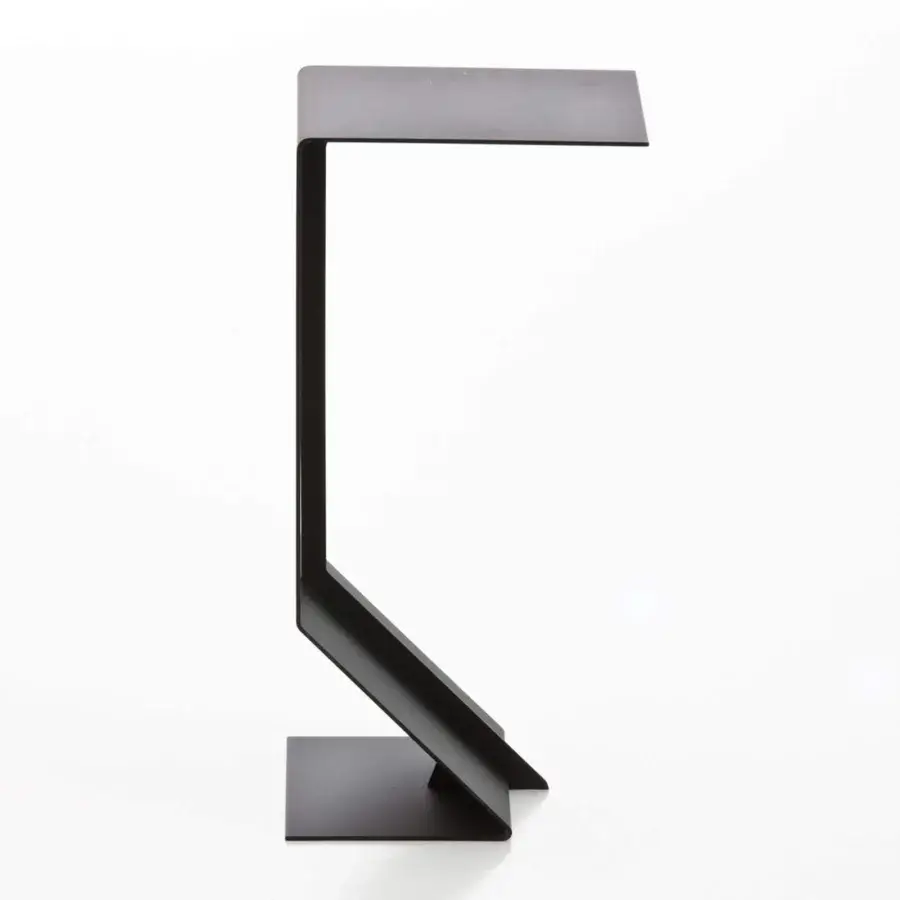 Distinguished Moroso Mark side table crafted in Italy with a cantilevered steel structure and sleek black powder coat