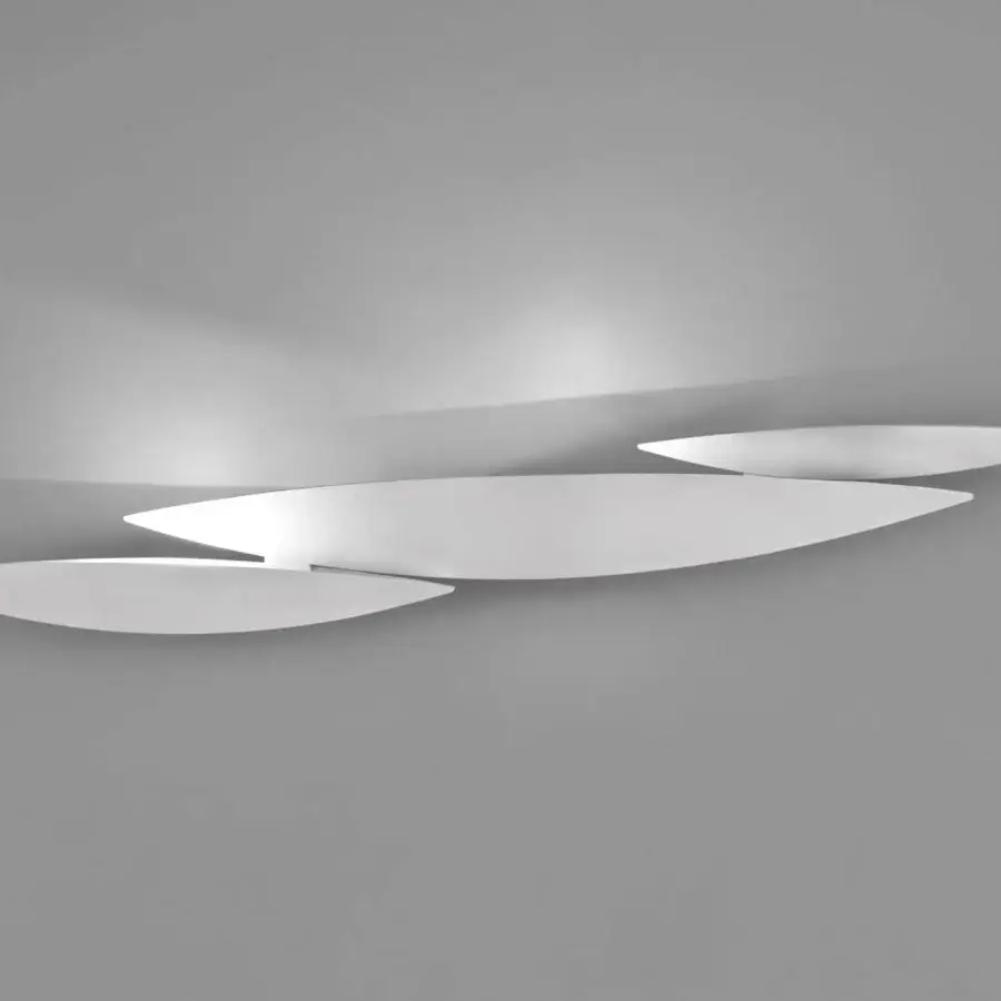 Exclusive Terzani I Lucci Argentati wall lamp crafted in metal with a white polished finish evoking a school of fish