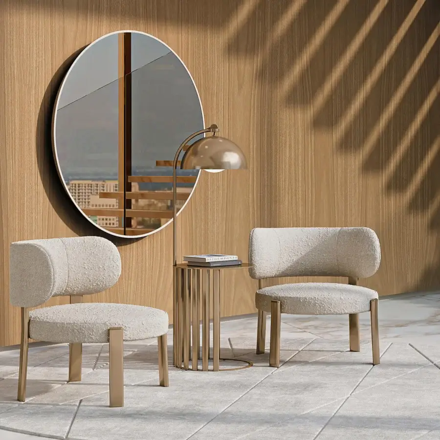 Exclusive Turri Roma side table crafted entirely from metal with reflective champagne gold finish