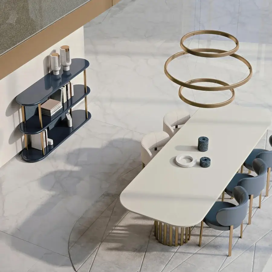 Captivating Turri Roma console with three tiers of glossy lacquered wood and champagne gold metal structure