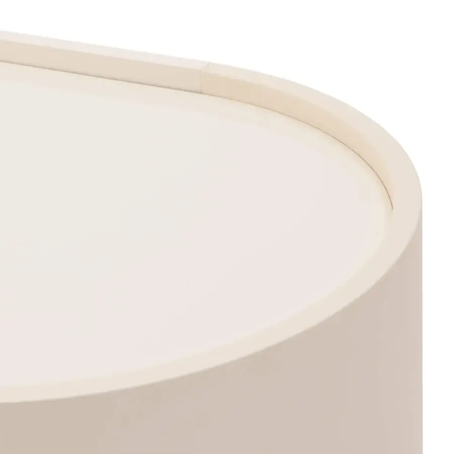 Superior Turri Roma dresser crafted in light beige wood with glossy lacquered surfaces and rounded geometric form