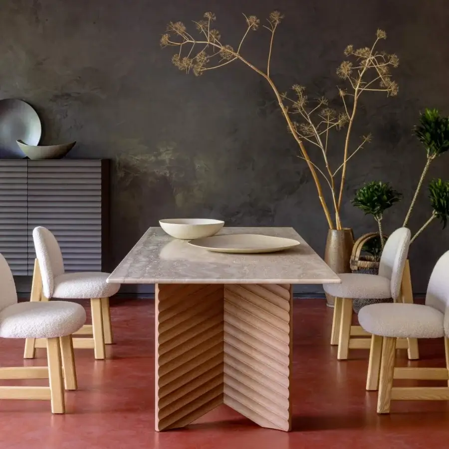 Distinguished Moroso Pheaby chair in painted ash with light-colored textile upholstery and squared legs built with horizontal supports