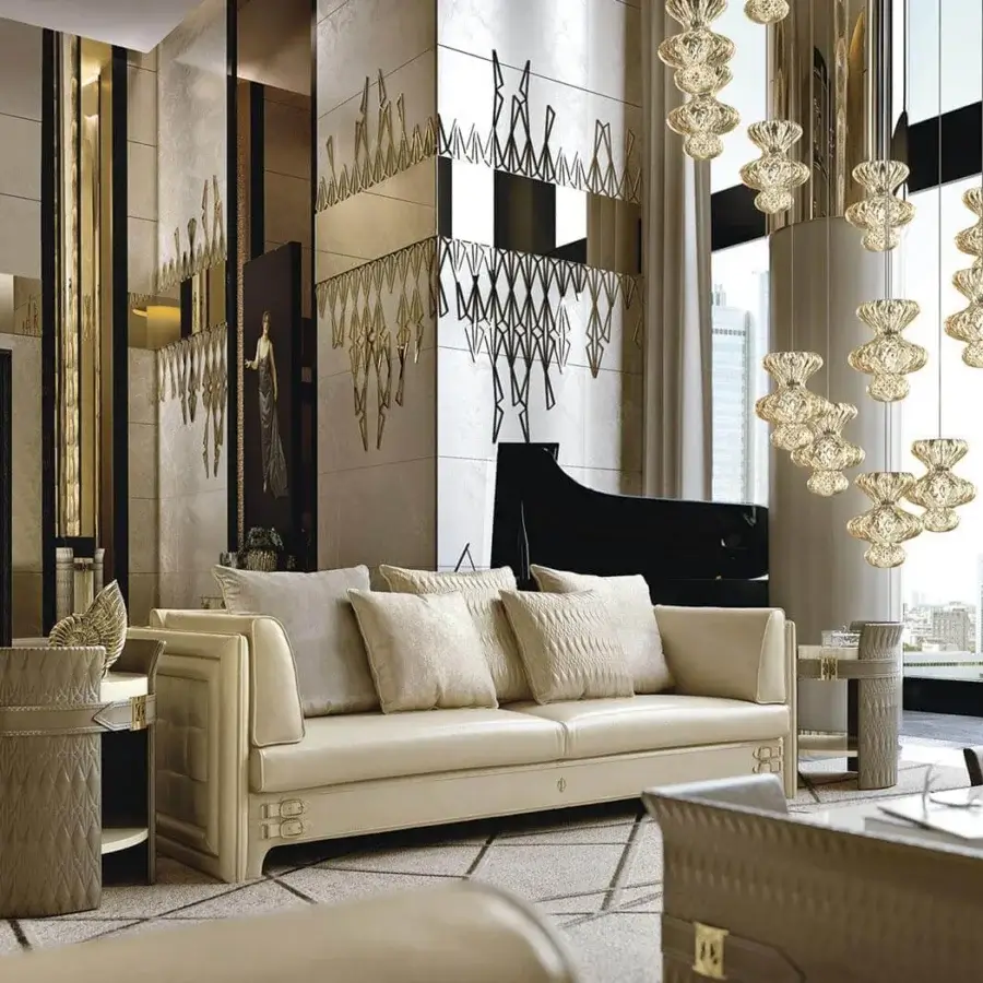 Lavish Barovier&Toso Spinn suspension lamp with spirally arranged Murano glass elements and glossy finish