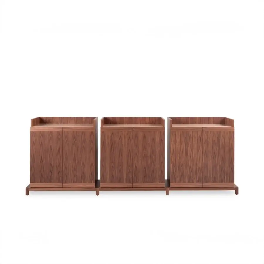 Refined Bellavista Sting sideboard crafted in oak with a smooth medium-toned brown finish and simple platform base