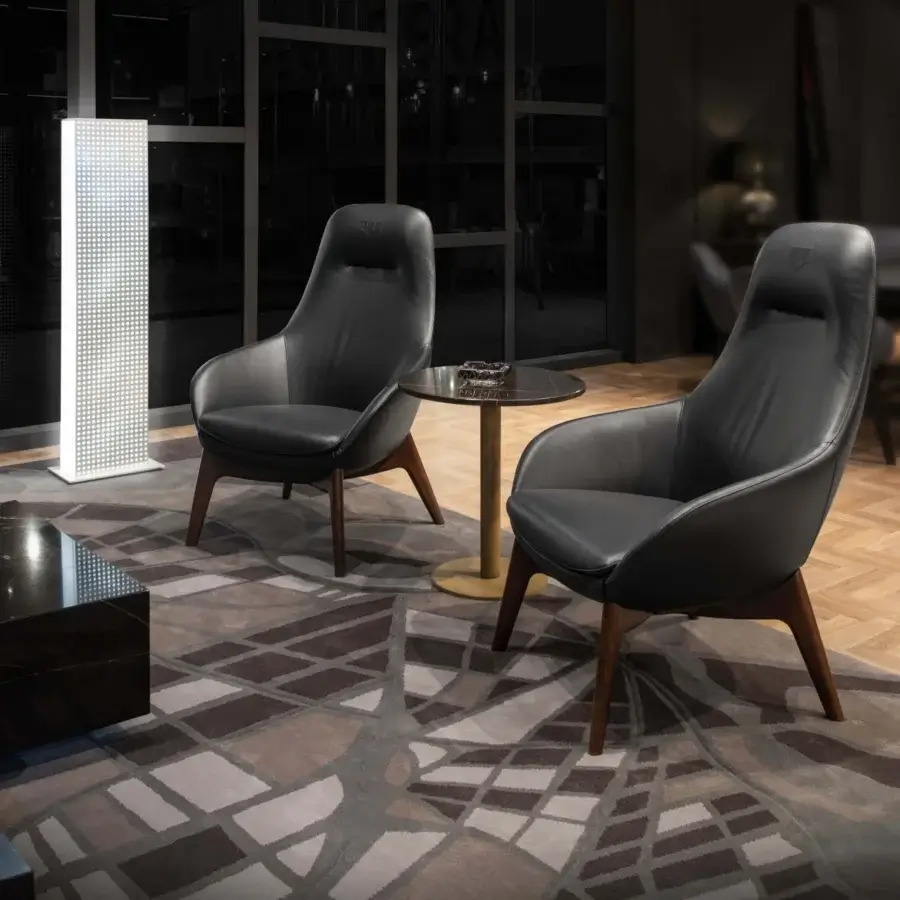 Superior WAYNE Enterprises WE-122 floor lamp with illuminated perforated metal and metallic lacquered base crafted in Italy