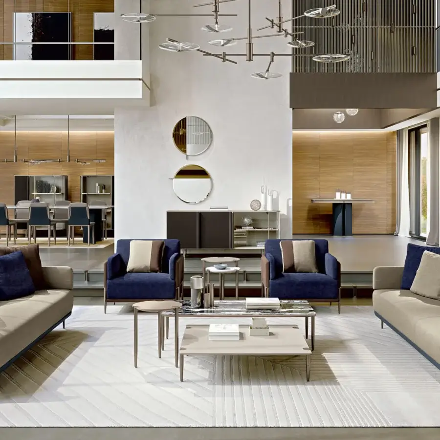 Elegant Turri Zero sideboard in dark brown glossy lacquered wood with leather and glass doors