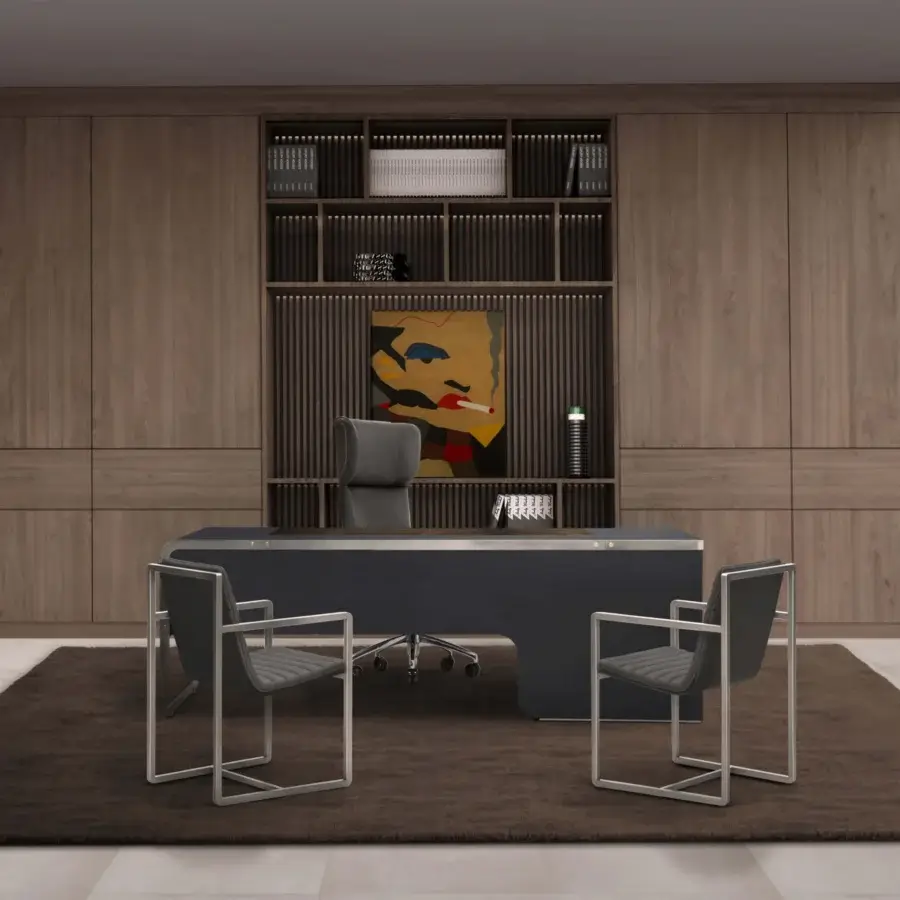 Elegant Formitalia Kazimir armchair in dark gray textile with sleek matte metal framing presents a refined design