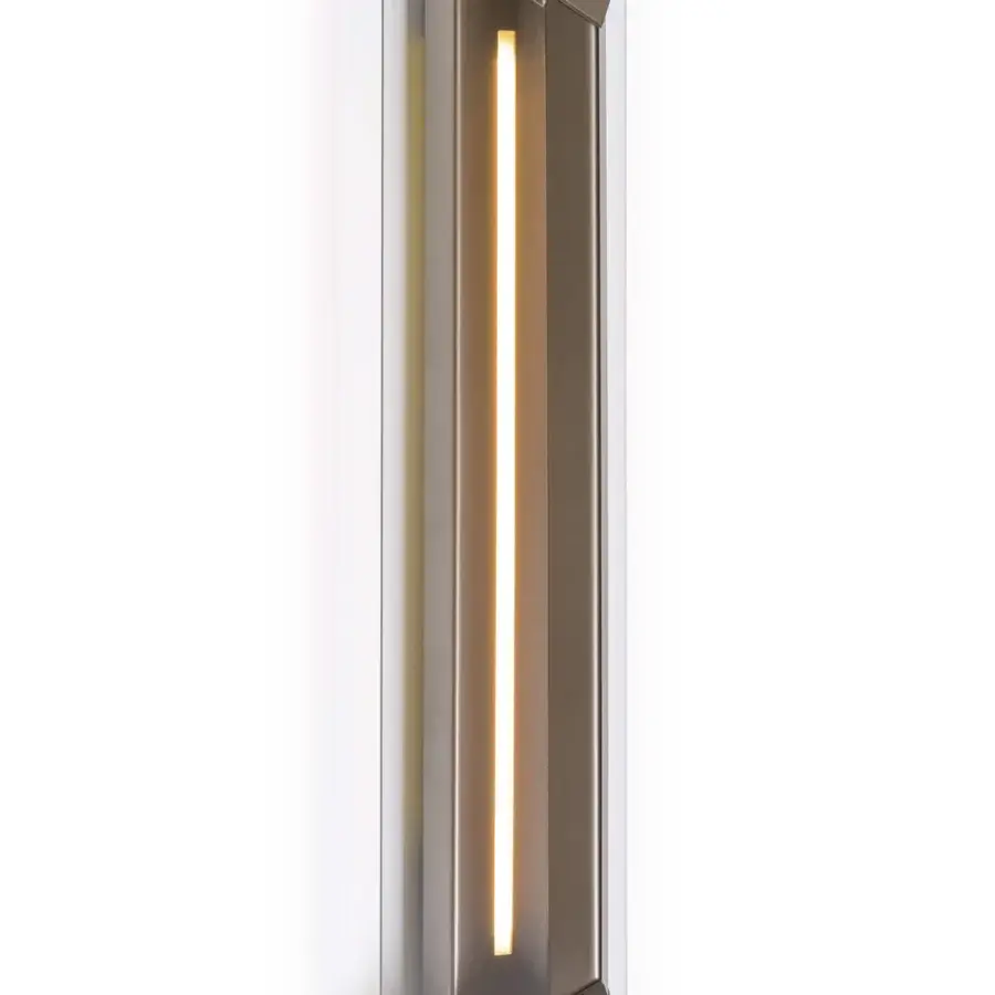 Exclusive Turri Zero wall lamp with triangular metal and clear glass built in a dark gray matte finish