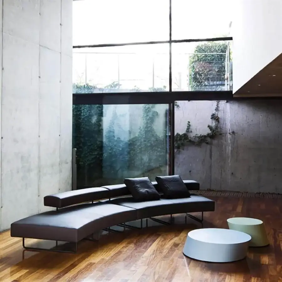 Elegant LaCividina Scancaro coffee table in pale light blue or gray, built with lacquered sheet metal and a felt base