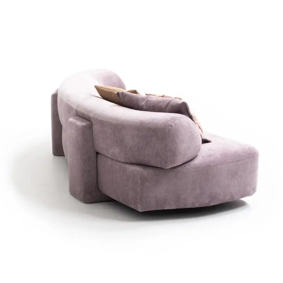 Superior Moroso Gogan sofa sculpted like Japanese stones with muted purple textile and matte finish