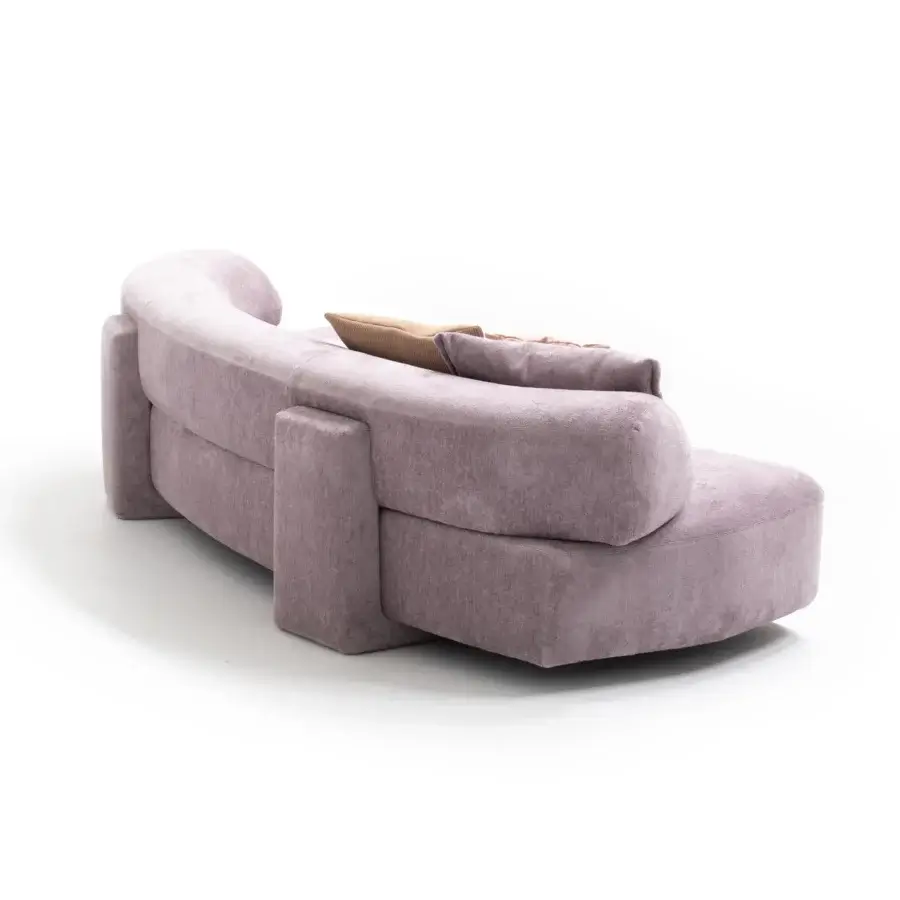 Distinguished Moroso Gogan sofa sculpted like stones with muted lavender textile and matte finish