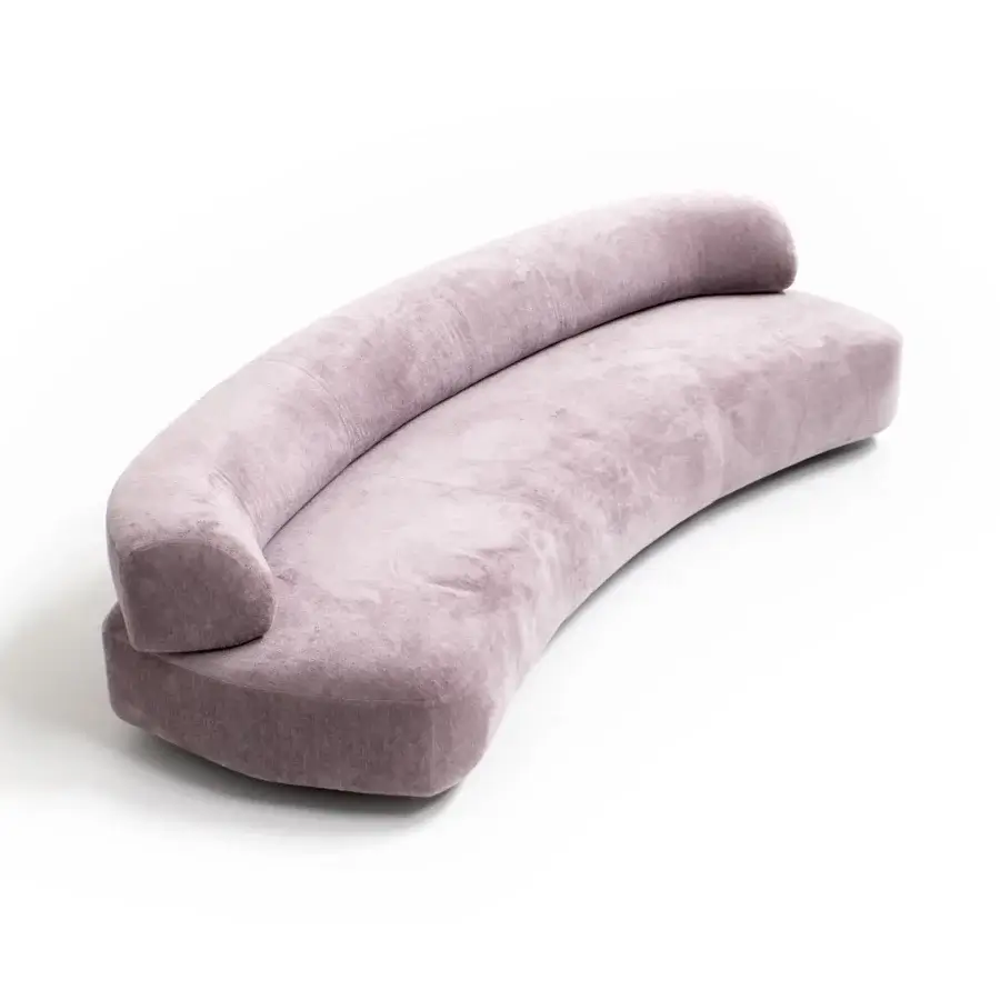 Superior Moroso Gogan sofa sculpted like stones with mauve textile upholstery and removable cover