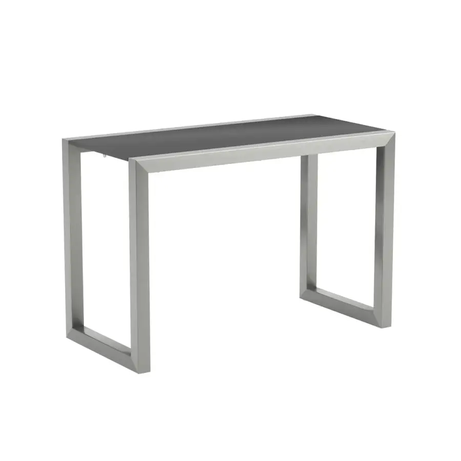 Elegant Royal Botania Ninix lounge side table with dark grey coated aluminium frame and matching ceramic top