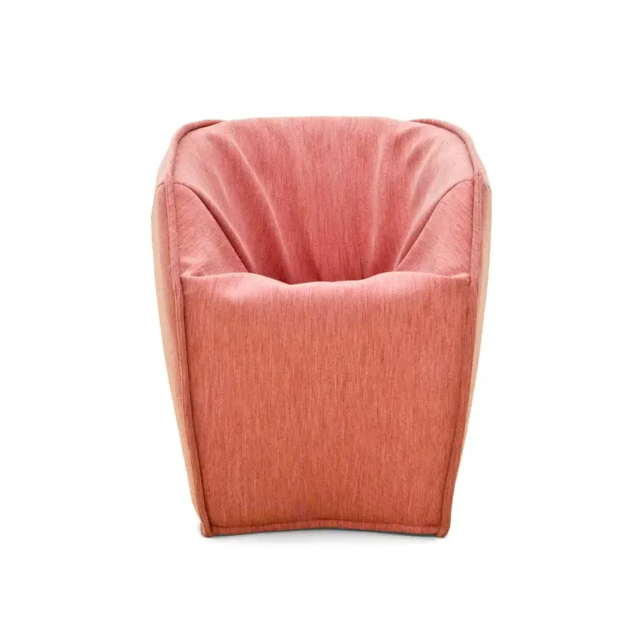 Superior Moroso M.a.s.s.a.s lounge chair crafted with steel frame and woven coral-orange textile with matte finish