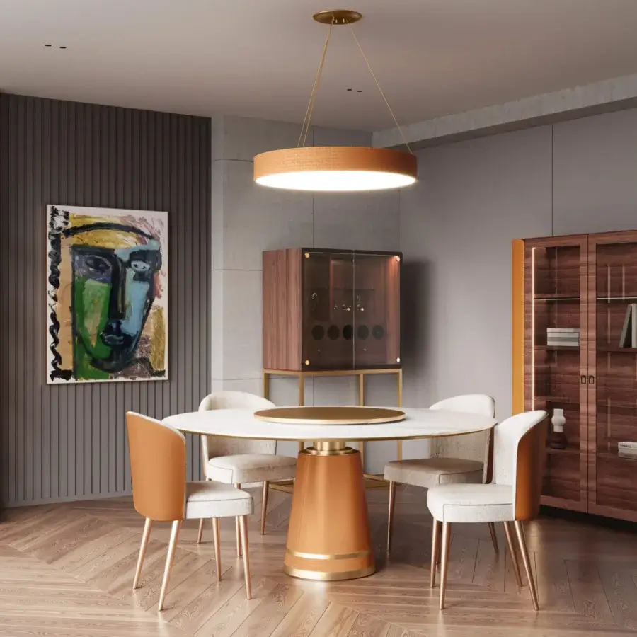 Superior Formitalia Iside chair crafted with light beige textile and tan backrest, boasting metallic lacquered slender legs