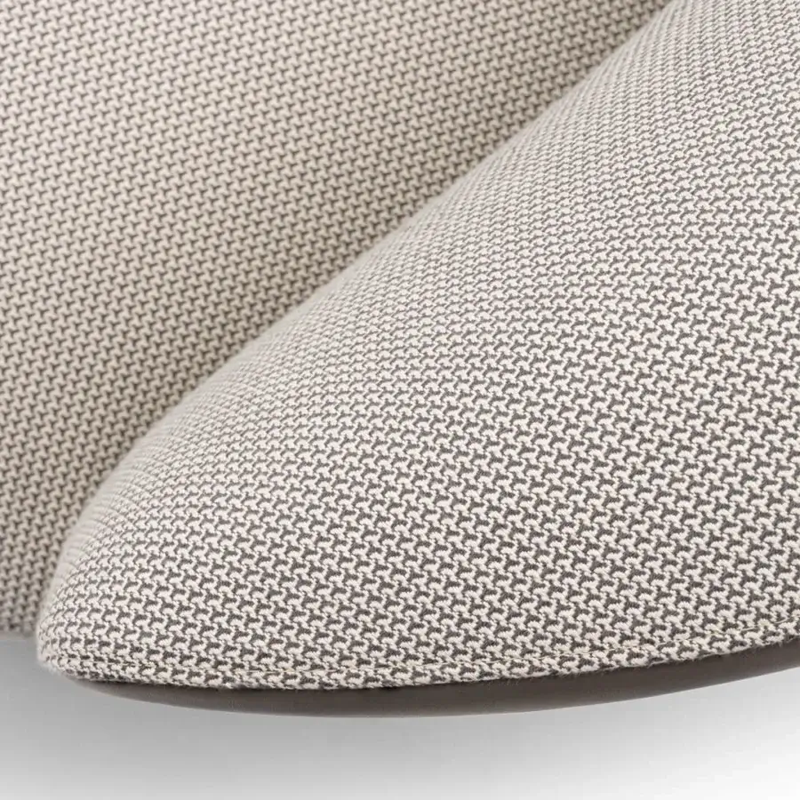 Distinguished Turri Blues lounge chair crafted in woven light beige and gray textile with a dark brown rim