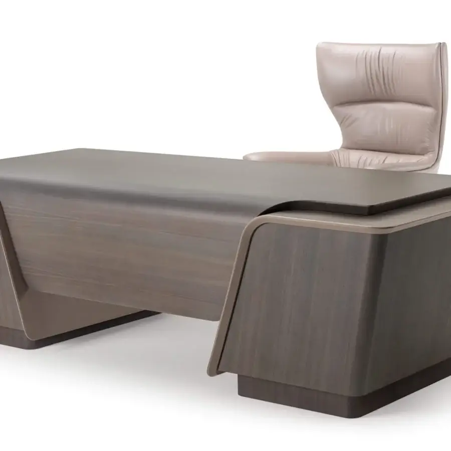 Lavish Turri Blues desk crafted in walnut wood with supple leather detailing and dark matte finish
