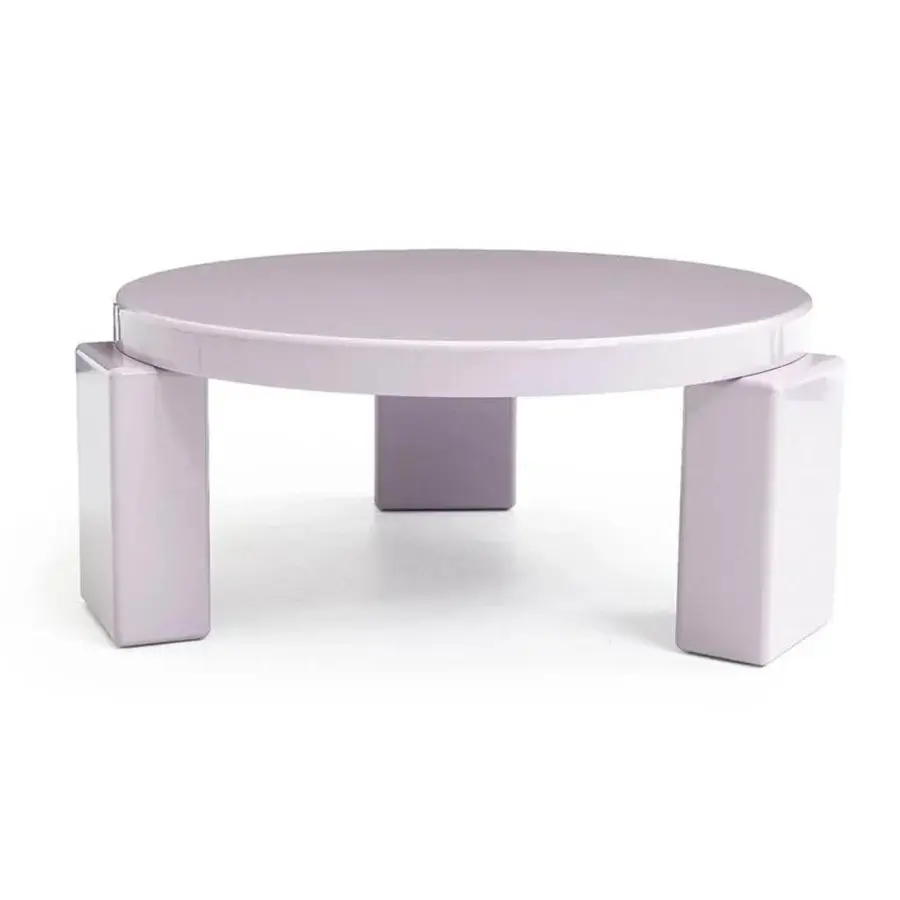 Distinguished Moroso Shiny Gogan coffee table in lavender with a lightweight composite structure and glossy lacquer finish
