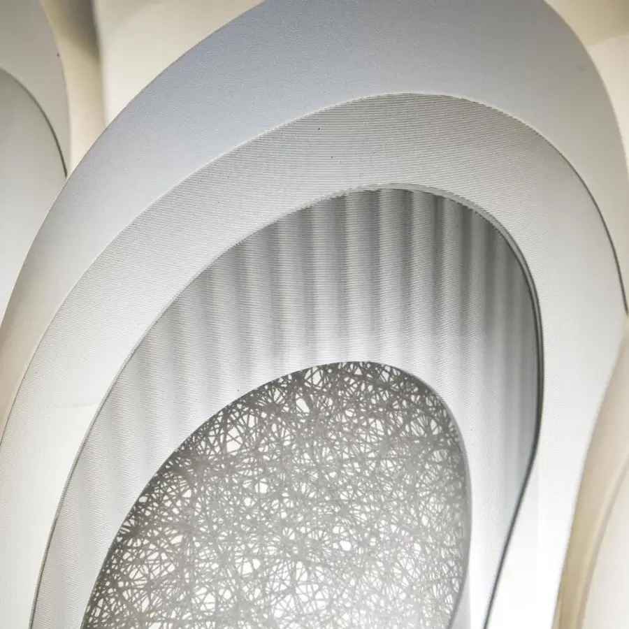 Exceptional Slamp Fiordlys suspension lamp with Opalflex® and Lentiflex® shades in a pristine white finish