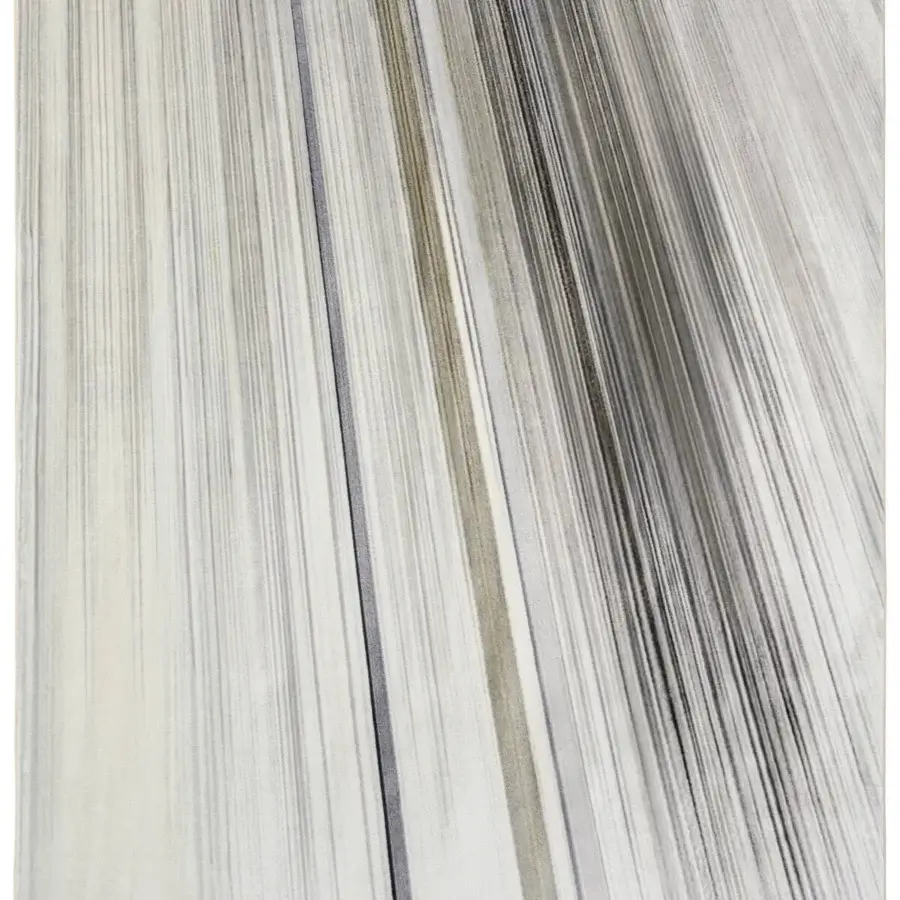 Distinguished Turri Blues rug crafted in Italy with blended cream, gray, charcoal, gold and beige polyamide displaying a glossy effect