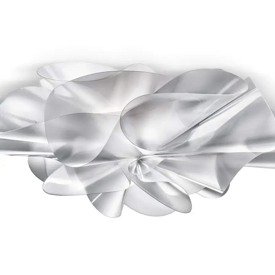 Distinguished Slamp Étoile ceiling/wall lamp with graceful petal-like curves crafted in Lentiflex® and a light glossy finish