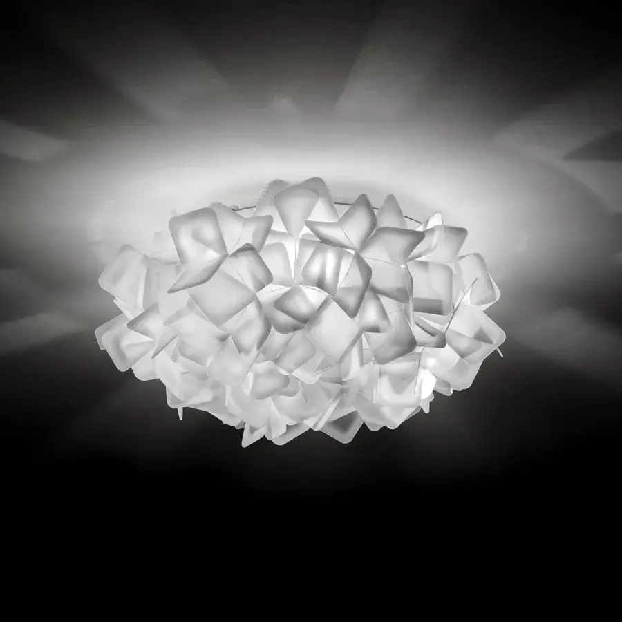 Superior Slamp Clizia ceiling lamp with organic form built from white Opalflex® and matte finish
