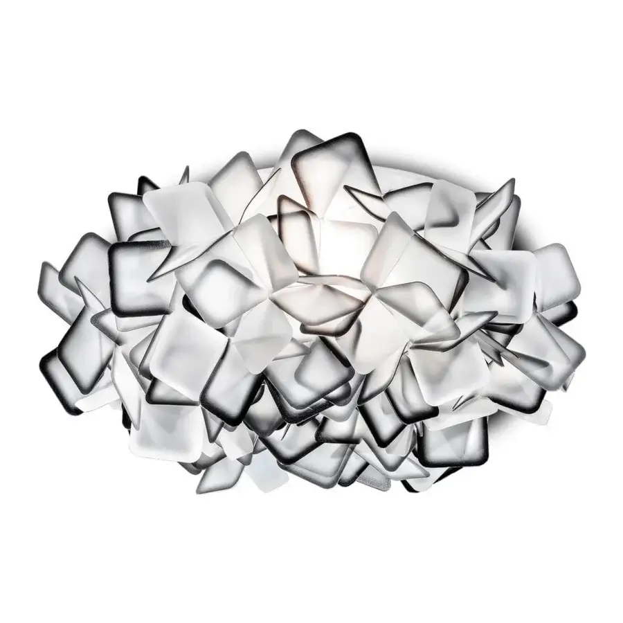 Exclusive Slamp Clizia ceiling/wall lamp with irregular interwoven white Opalflex® offering contemporary style