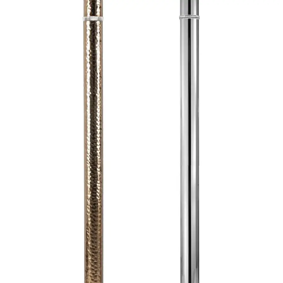 Distinguished Stillux Shadows floor lamp crafted in Italy with tubular metal and transparent crystal detail in a reflective silver tone