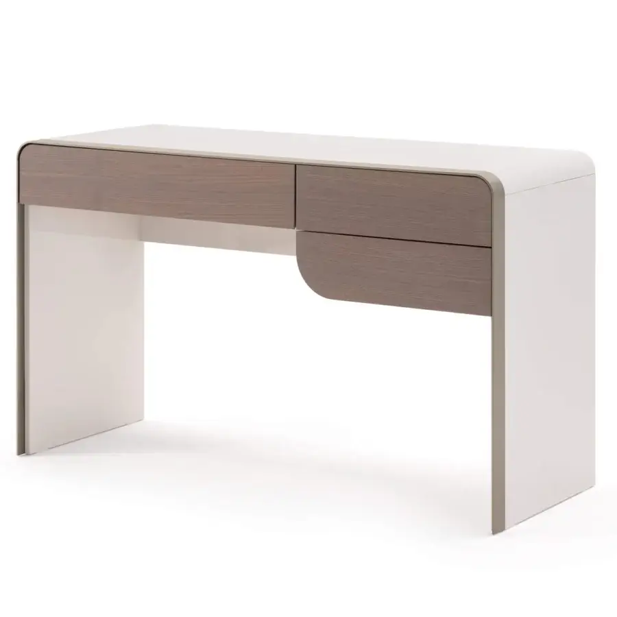 Elegant Turri Soul vanity with wooden top and matte white synthetic panels, crafted with a matte finish and balanced proportions