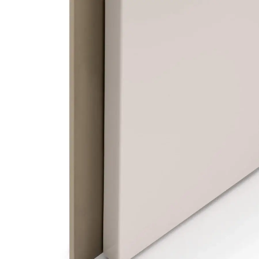Distinguished Turri Soul vanity with wooden top, contrasting side panel and drawers in wood, marble or leather finish