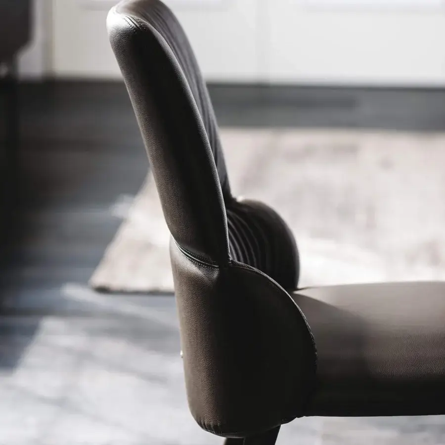 Exceptional Cattelan Italia Ginger chair crafted in soft leather with a dark brown matte finish