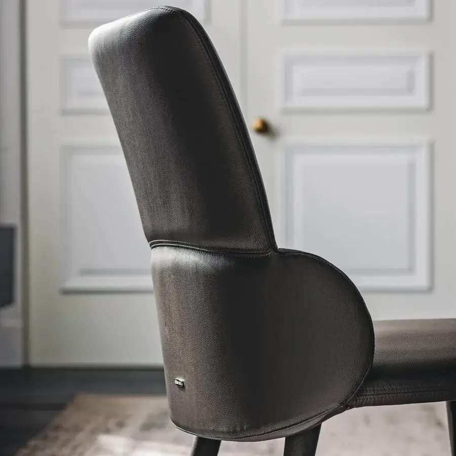 Lavish Cattelan Italia Ginger chair built in soft leather with a dark brown matte finish