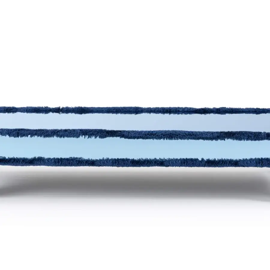 Superior Turri Azul coffee table in light blue with dark blue piping and a matte finish crafted in Italy