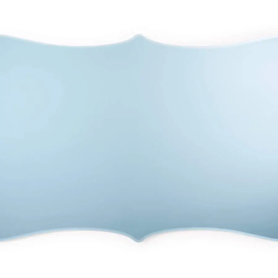 Exclusive Turri Azul mirror with soft light blue beveled surface and seamless Italian construction
