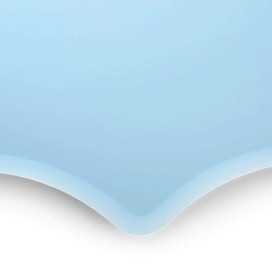 Distinguished Turri Azul mirror crafted in Italy with soft blue tinted beveled glass and fluid organic silhouette