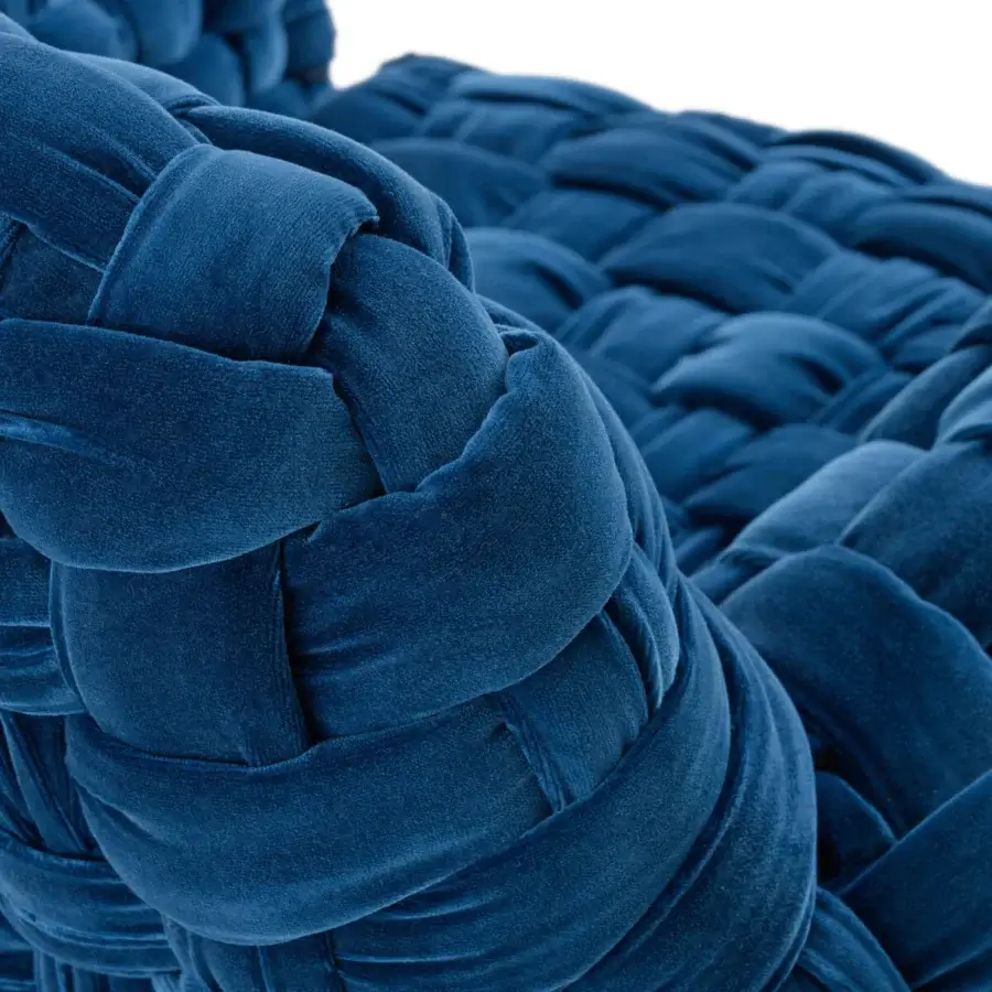 Exclusive Turri Azul armchair upholstered in plush deep blue macro weave velvet with a glossy monochrome lacquered polyester finish